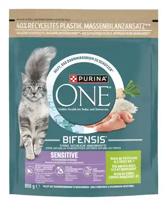 PLUS Purina One Sensitive kattenvoer rijk aan kalkoen aanbieding