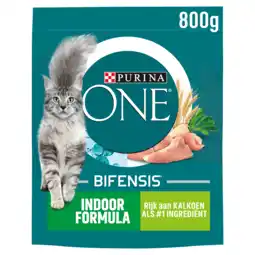 PLUS Purina One Indoor kattenvoer rijk aan kalkoen aanbieding