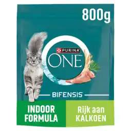 PLUS Purina One Indoor kattenvoer rijk aan kalkoen aanbieding