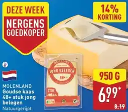 ALDI Molenland Goudse kaas 48+ stuk jong belegen aanbieding