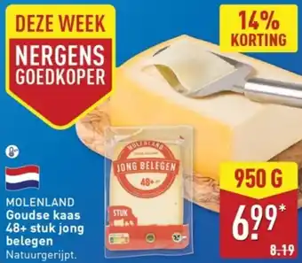 ALDI Molenland Goudse kaas 48+ stuk jong belegen aanbieding