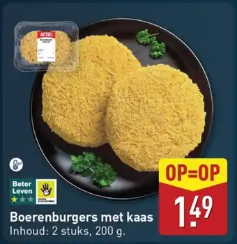 ALDI Boerenburgers met kaas aanbieding