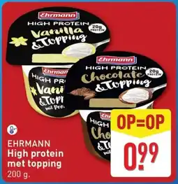 ALDI Ehrmann High protein met topping aanbieding