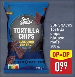 ALDI Sun Snacks Tortilla chips blauwe maïs aanbieding