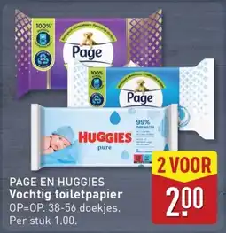 ALDI Page en Huggies Vochtig toiletpapier aanbieding
