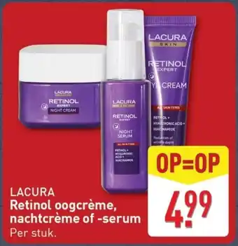 ALDI Lacura Retinol oogcrème, nachtcrème of serum aanbieding