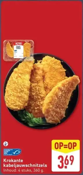 ALDI Krokante kabeljauwschnitzels aanbieding