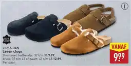 ALDI LILY & DAN Leren clogs aanbieding