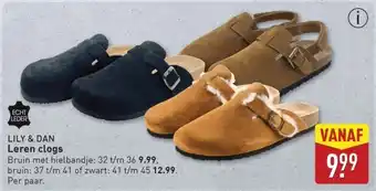 ALDI LILY & DAN Leren clogs aanbieding