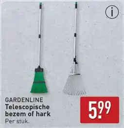 ALDI Gardenline Telescopische bezem of hark aanbieding