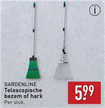 ALDI Gardenline Telescopische bezem of hark aanbieding
