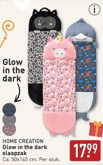 ALDI Home creation Glow in the dark slaapzak aanbieding