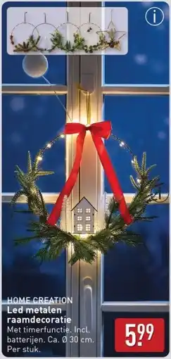 ALDI Home Creation Led metalen raamdecoratie aanbieding