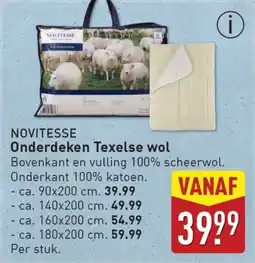 ALDI Novitesse Onderdeken Texelse wol aanbieding