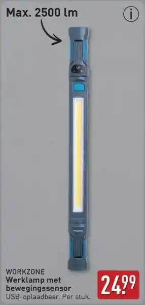 ALDI Workzone Werklamp met bewegingssensor aanbieding