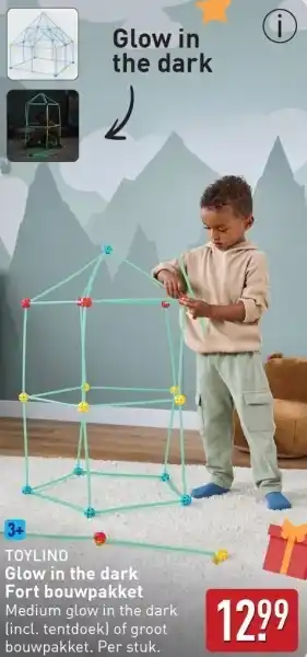 ALDI Toylino Glow in the dark Fort bouwpakket aanbieding