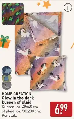 ALDI Home creation Glow in the dark kussen of plaid aanbieding