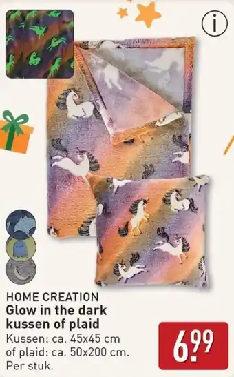 ALDI Home creation Glow in the dark kussen of plaid aanbieding