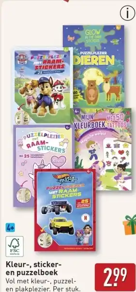 ALDI Kleur, sticker en puzzelboek aanbieding