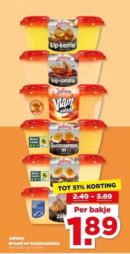 PLUS Johma Brood en toastsalades aanbieding