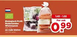PLUS Biologisch PLUS Nederlandse Winterpeen en rode bieten aanbieding