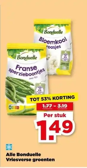 PLUS Alle Bonduelle Vriesverse groenten aanbieding