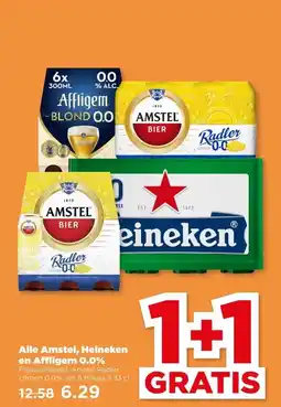 PLUS Alle Amstel, Heineken en Affligem 0.0% aanbieding