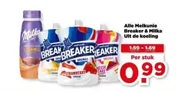 PLUS Alle Melkunie Breaker & Milka Uit de koeling aanbieding