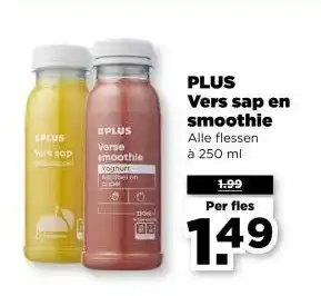 PLUS PLUS Vers sap en smoothie aanbieding