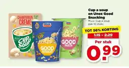 PLUS Cup a soup en Unox Good Snacking aanbieding