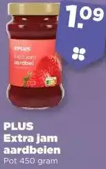 PLUS PLUS Extra jam aardbeien aanbieding