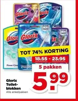PLUS Glorix Toilet- blokken aanbieding