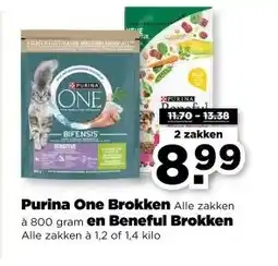 PLUS Purina One Brokken en Beneful Brokken aanbieding