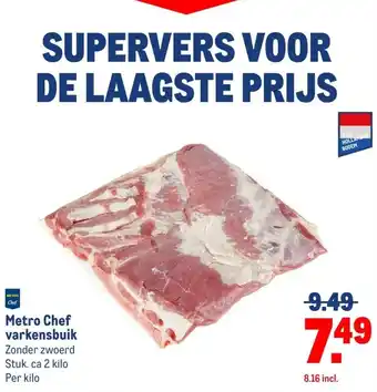 Makro Metro Chef varkensbuik aanbieding