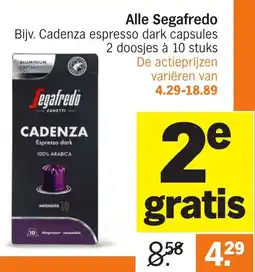 Albert Heijn Alle Segafredo aanbieding