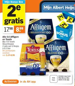 Albert Heijn Alle 0.0 Affligem en Texels aanbieding