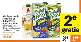 Albert Heijn Alle Appelsientje FruitDrink en DubbelFrisss Boost aanbieding