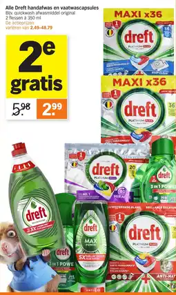 Albert Heijn Alle Dreft handafwas en vaatwascapsules aanbieding
