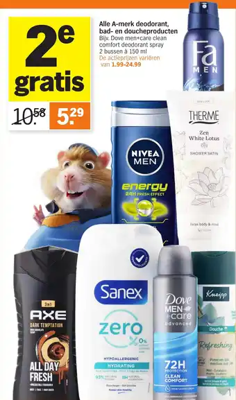 Albert Heijn Alle A-merk deodorant bad en doucheproducten aanbieding