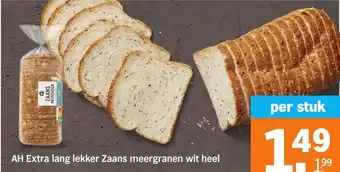 Albert Heijn AH Extra lang lekker Zaans meergranen wit heel aanbieding
