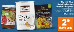 Albert Heijn Alle Koh Thai, Blue Elephant en Fairtrade Original aanbieding