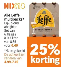 Albert Heijn Alle Leffe multipacks aanbieding