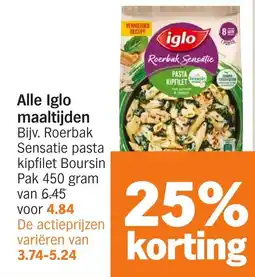 Albert Heijn Alle Iglo maaltijden aanbieding