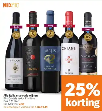 Albert Heijn Alle Italiaanse rode wijnen aanbieding