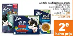Albert Heijn Alle Felix maaltijdzakjes en snacks aanbieding
