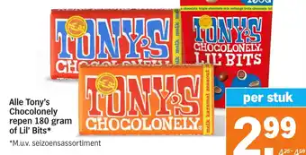 Albert Heijn Alle Tony's Chocolonely repen of Lil' Bits aanbieding