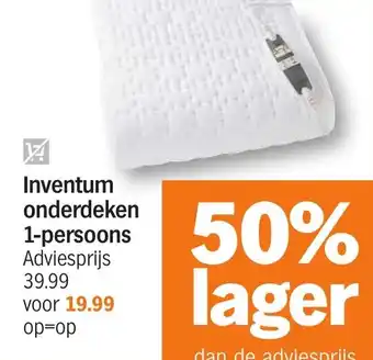 Albert Heijn Inventum onderdeken 1-persoons aanbieding
