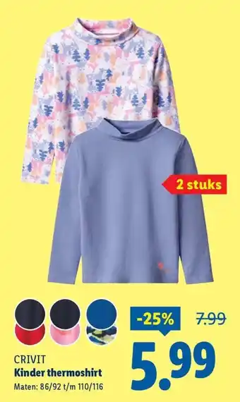 Lidl Crivit Kinder thermoshirt aanbieding