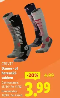 Lidl Crivit Dames of herenski sokken aanbieding