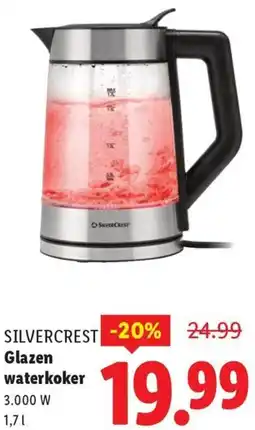 Lidl Silvercrest Glazen waterkoker aanbieding